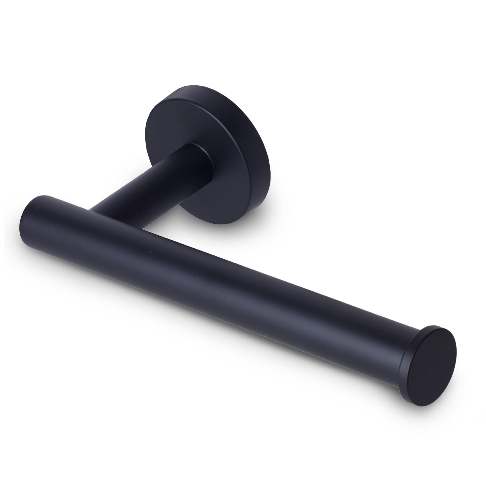 Black Toilet Roll Holder Wall Mounted Rust Free Waterproof SUS 304 Stainless Steel Toilet Roll Holder Screw Mount Paper Loo Roll Holder Sturdy Tissue Toiletroll Holder - With Fixtures & Manual