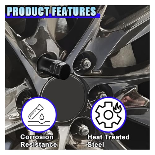 Image of 7 Point Spline Drive Tuner Socket Key Tool, Lug Nuts Socket Wrench Replacement Tool with 13 /16 inch (21mm) and 7 /8 inch (22mm) Hex, Compatible with 14x1.5, 14x2.0, 9 /16 Lug Nut (Black)