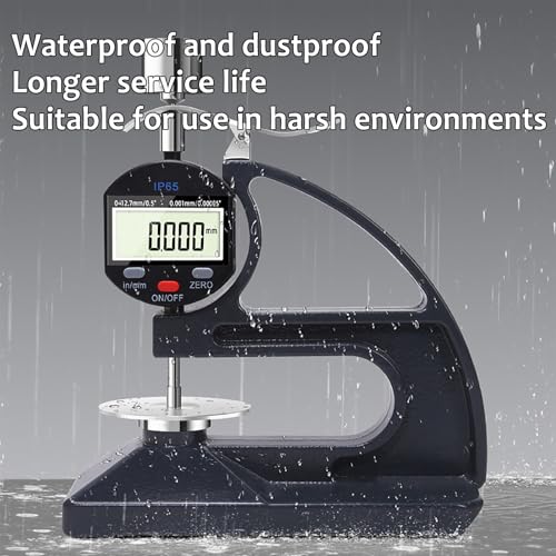 Calibrador digital de espesor de alta precisión, herramienta de medición precisa, 0-12.7 mm, resolución 0.001 mm, peso 50g/100g para goma, plástico, papel, cuero, metal miniatura 4