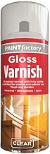 Paint Factory Clear Gloss Varnish Spray Exterior Interior Aerosol Can 250ml All Purpose (1 Pack)