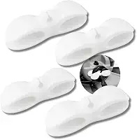 Kit 10 Enrolador Suporte Organizador de Cabos e Fios em Silicone Adesivo – Ideal para Eletrodomésticos e Escritório, Compatível com Fritadeira, Cafeteira, Liquidificador e Mais (Branco)