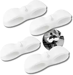 Kit 10 Enrolador Suporte Organizador de Cabos e Fios em Silicone Adesivo – Ideal para Eletrodomésticos e Escritório, Compatível com Fritadeira, Cafeteira, Liquidificador e Mais (Branco)