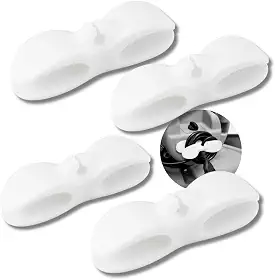 Kit 10 Enrolador Suporte Organizador de Cabos e Fios em Silicone Adesivo – Ideal para Eletrodomésticos e Escritório, Compatível com Fritadeira, Cafeteira, Liquidificador e Mais (Branco)