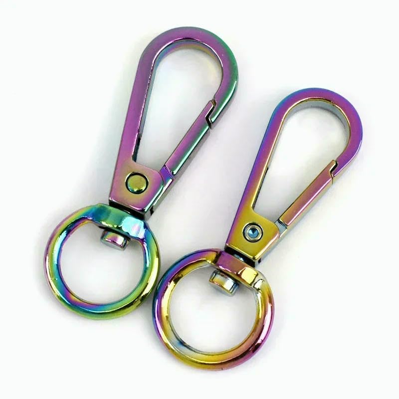 5-30 Hebillas metálicas de 13 mm para correas de bolsos, cierre giratorio, mosquetón pequeño, clip de resorte, llavero, gancho a presión, accesorios de ferretería para cintas - 30 unidades - Colo