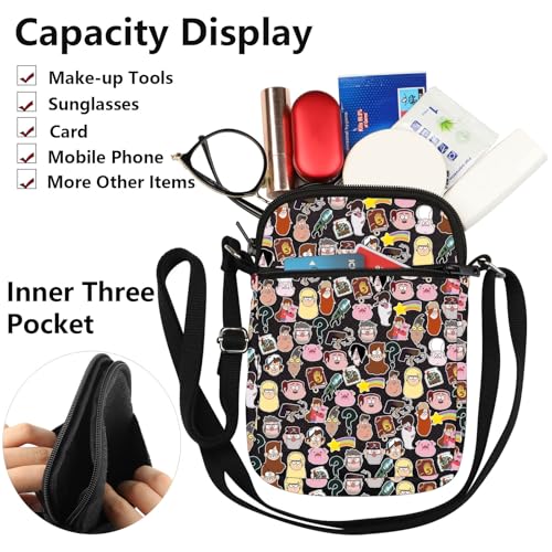 G2TUP Bill Cipher Crossbody Bag Bill Cipher Gifts Cmabel & Dipper Cartoon Gifts Mistery Shack Shoulder Bag3