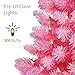 Puleo International 6.5ft Pre-Lit Fashion Pink Pine Artificial Christmas Tree with 300 Clear Lights, 836 Realistic Dense Branch Tips, Easy Setup Artificial Trees with Sturdy Metal Stand