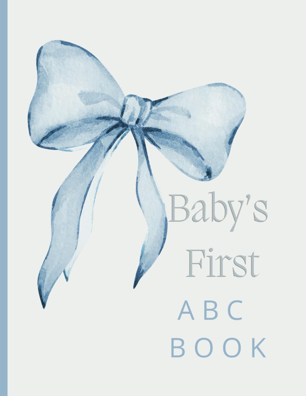 Babys First ABC Book: Coloring Page Guest Book for Baby Shower in Blue Bow Theme