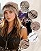 AWAYTR Slouchy Beanie Hat for Women - Retro Turban Hat with Metal Butterfly Beads Skull Caps Vintage Y2K Fashion Style (Khaki)