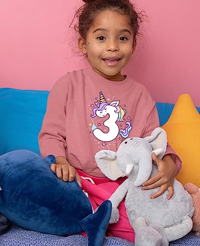 Image of Unicorn 3rd Birthday Shirts for Toddler Girls Outfit 3 Year Old Third Three Shirt