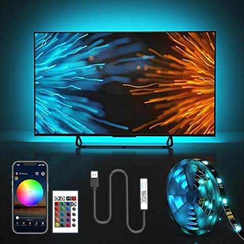 HOMINA TV LED Hintergrundbeleuchtung, 5M 150 LEDs USB Cover