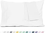 Pillow Cases, Standard Queen Size Cotton Percale Weave Pillowcases, Pre-Shrunk Breathable and Hypoallergenic Pillowcases, Set of 2 (2 Piece Standard/Queen 20 Inch x 30 Inch, White)