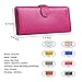 Women RFID Blocking Wallet Trifold Ladies Luxury Leather Clutch Travel Purse Hot Pink