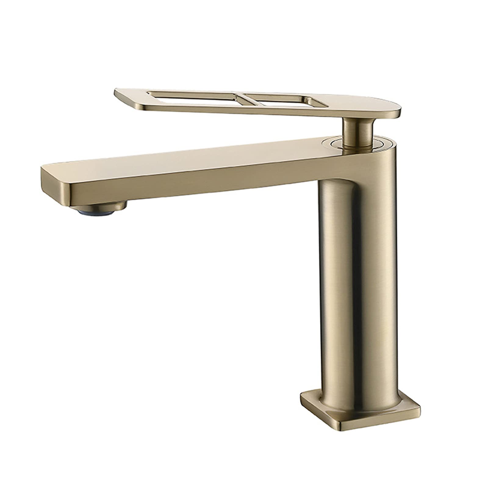 Mitigeur lavabo en cuivre or brossé pour salle de bain élégante