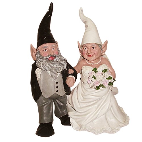 Nowaday Gnomes - Bride & Groom Wedding Gnome Married Couple Home & Garden Gnome Collectible Statue 14" H #TOP18