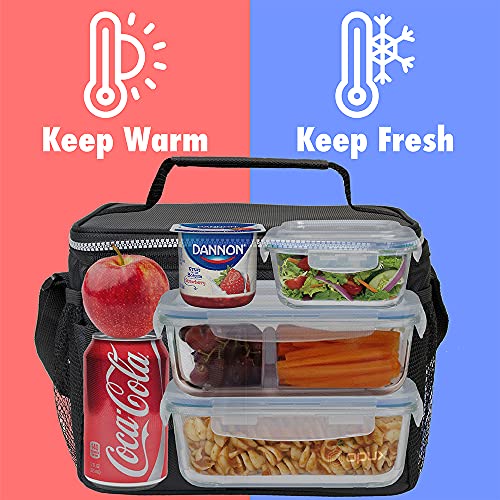 Opux Insulated Lunch Bag For Men Women, Leakproof Thermal Lunch Box Work School, Soft Lunch Cooler Bag With Adjustable Shoulder Strap For Adult Kid Boy Girl, Reusable Lunch Pail, Black #TOP1