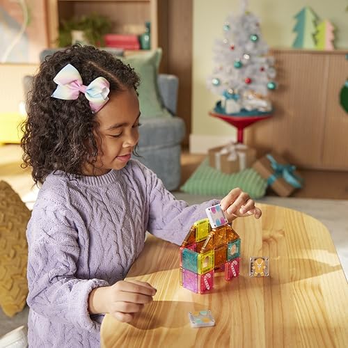 Image of MAGNA-TILES microMAGS 24-Piece Gingerbread House Travel Set, The Original Magnetic Building Brand