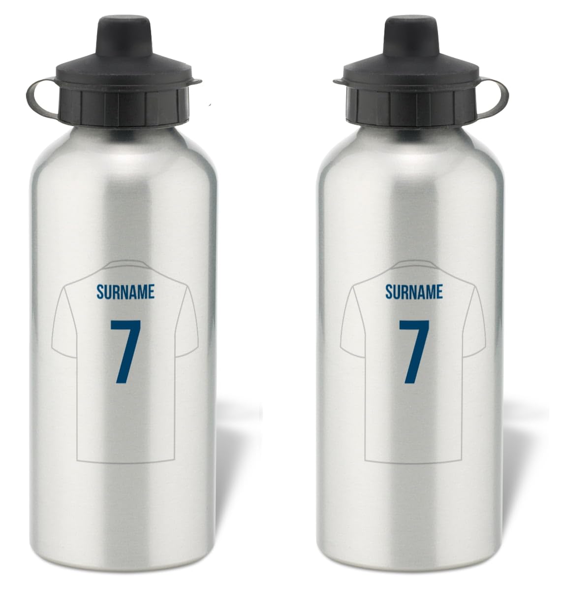 Go Find A Gift Personalised Football Shirt Design Aluminium Water Bottle for Leeds United FC fans - 600ml - Silver Bottle