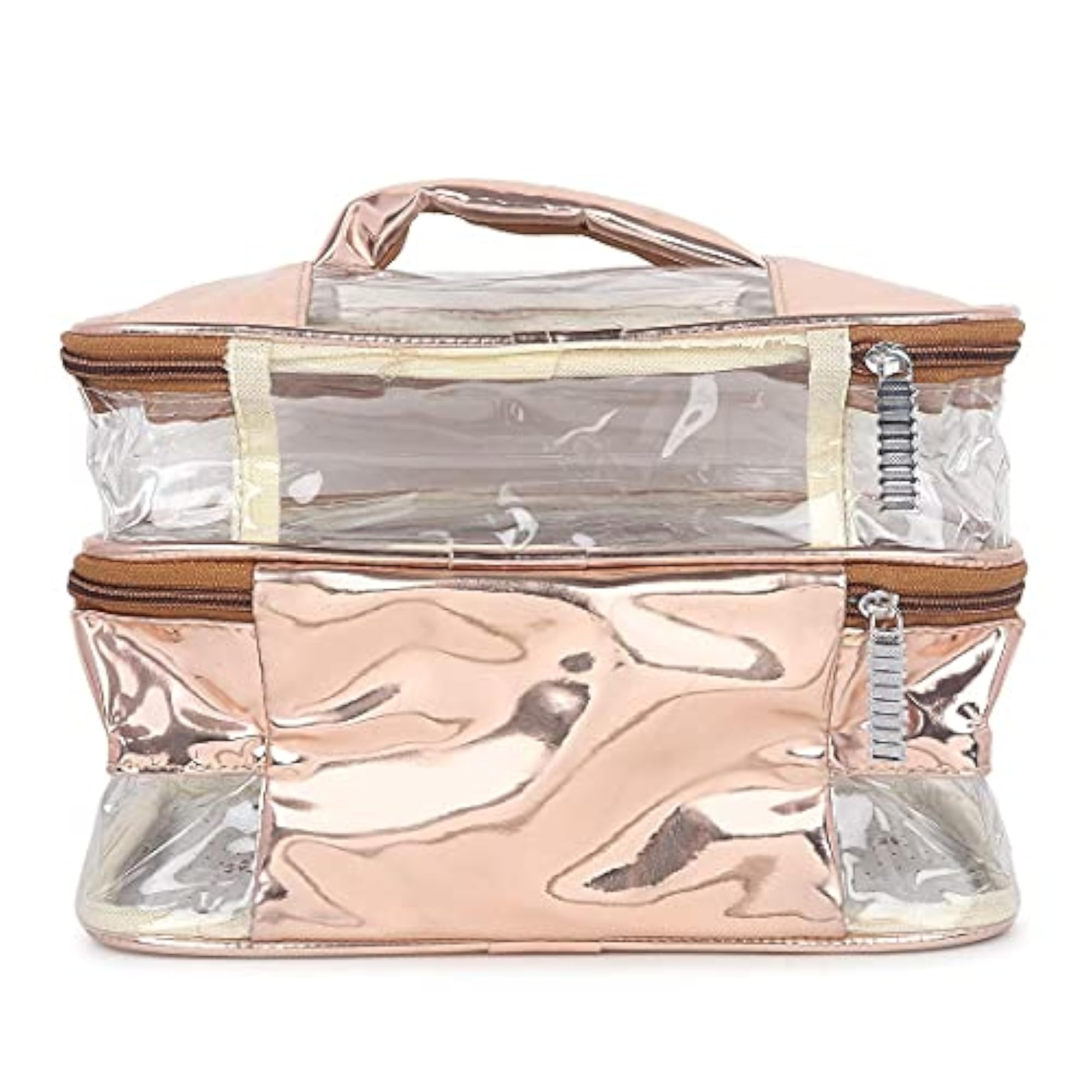 Rose Gold Makeup Box Cosmetic Bag and Pouch