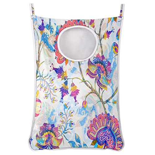 Paisley Floral Hanging Laundry Bag - Large Laundry Hamper Laundry Room Organization And Storage With Stainless Steel Hooks, Perfect For Saving Space And Keeping Clothes Tidy #TOP1