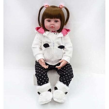 Mineequ 22 Pouces 55 Cm Real Life Sourire Afro Americain Nouveau Ne Bebe Poupee Noir En Tissu En Peluche Corps Ours Reborn Fille Poupees Pour Collection Enfant Anniversaire Cadeau De Noel Amazon Fr Jeux