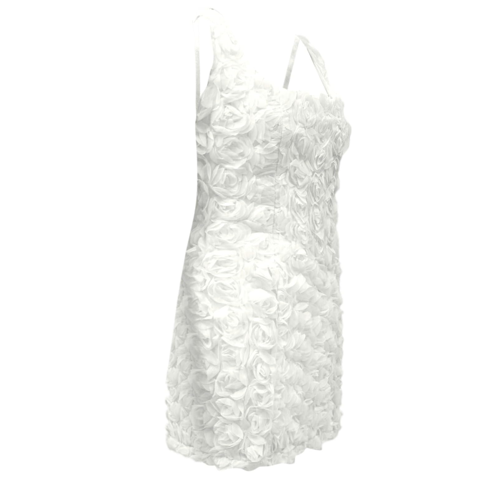 Générique Robe de soirée Femme Robe élégante et Sexy pour Femme, Mini-Robe Moulante sans Manches, avec Ourlet à Volants et détails en Dentelle, idéale pour Les soirées ou au Quotidien.