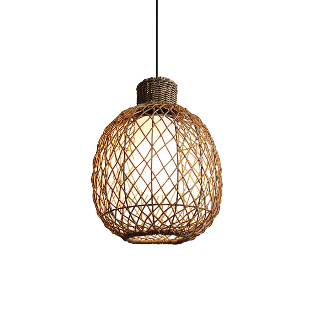 Ręcznie tkane zawieszenie zewnętrzne, oświetlenie do willi, kreatywny styl wiejski, pleciony rattan, dekoracyjne oświetlenie wejściowe w stylu vintage, żyrandol z naturalnego rattanu