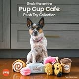 P.L.A.Y. Niedliches Plüsch-Hundespielzeug – Café, Lebensmittelthema, langlebig, Quietschspielzeug, ideal für Welpen und kleine, mittelgroße und große Hunderassen – maschinenwaschbar, recycelte