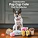 P.L.A.Y. Niedliches Plüsch-Hundespielzeug – Café, Lebensmittelthema, langlebig, Quietschspielzeug, ideal für Welpen und kleine, mittelgroße und große Hunderassen – maschinenwaschbar, recycelte