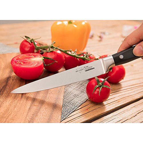 Utility Knife for Kitchen 6 Inch Chef Knife, German High Carbon Stainless Steel Kitchen Knives with Ergonomic Handle