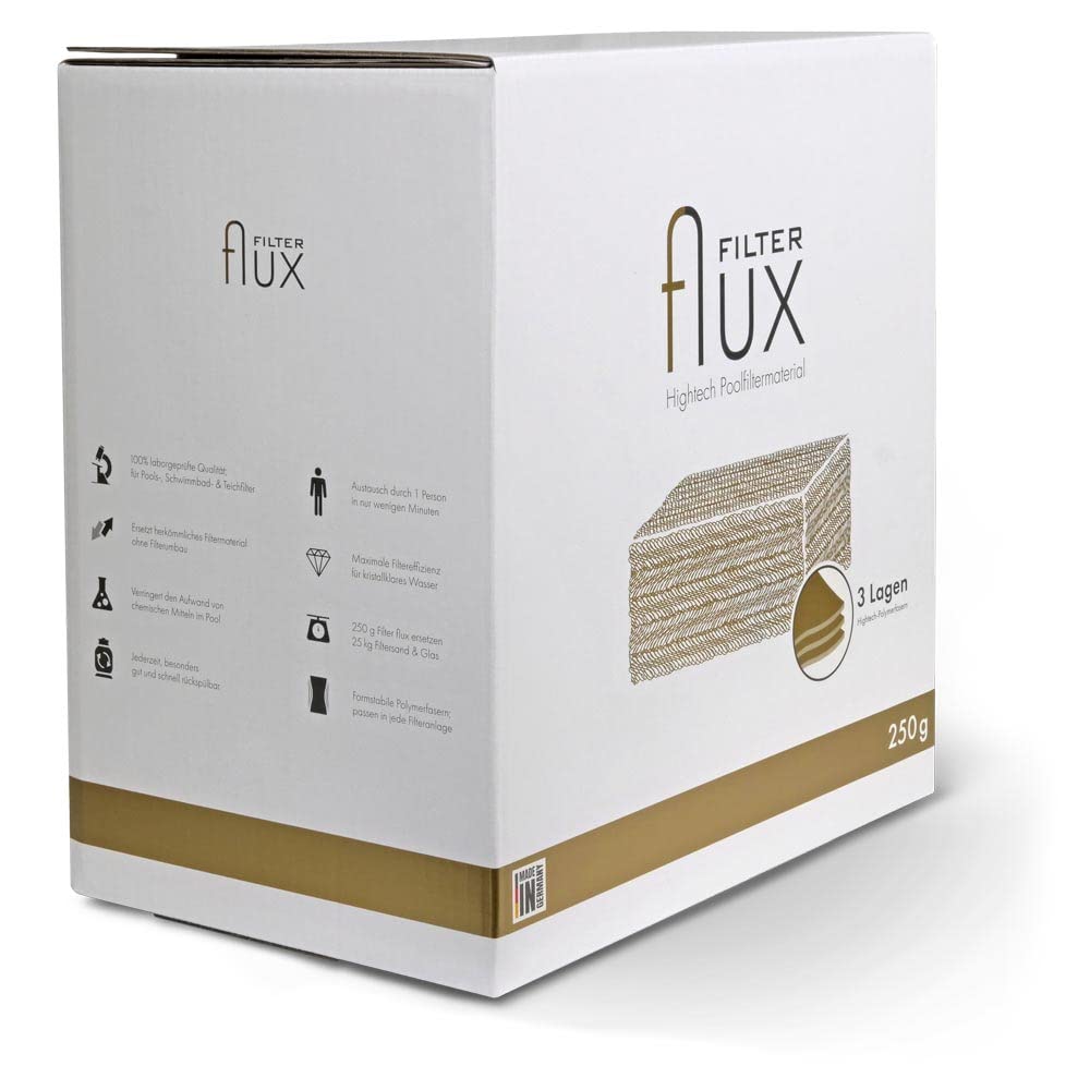 POOL Total Filter Flux Gold 3-lagig 500 g - Hightech Filtermaterial für Pools - Kompatibel mit Allen handelsüblichen Sandfilteranlagen - Ersetzt Filtersand Filterbälle oder Filterglas