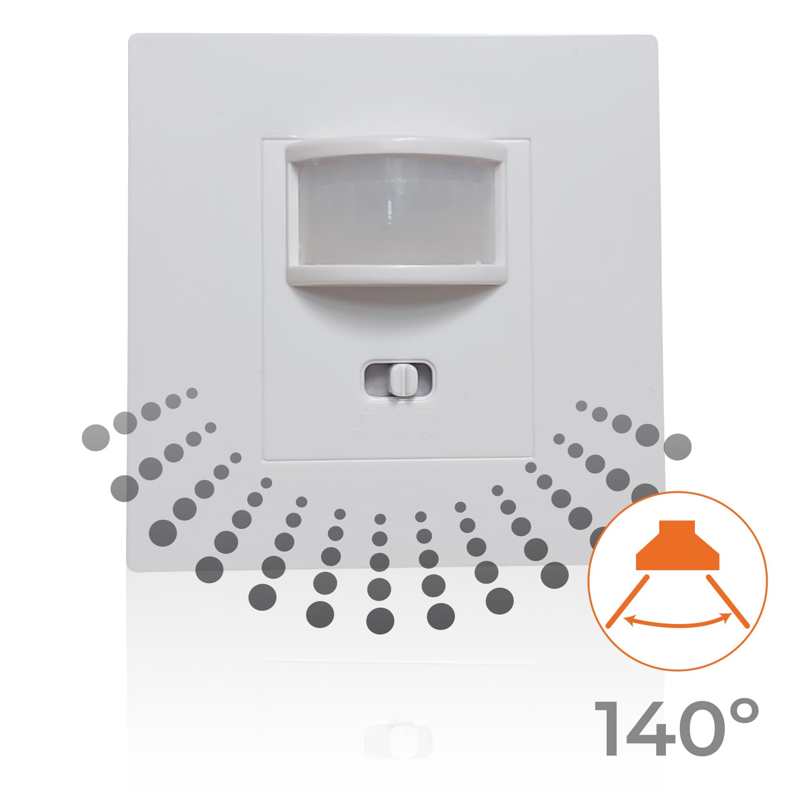 LED ATOMANT 5X Detector de Movimiento Empotrable con Sensor Luminico | Alcance 10m, Sensor luminico regulable, Medidas Standard compatibles Caja Pared