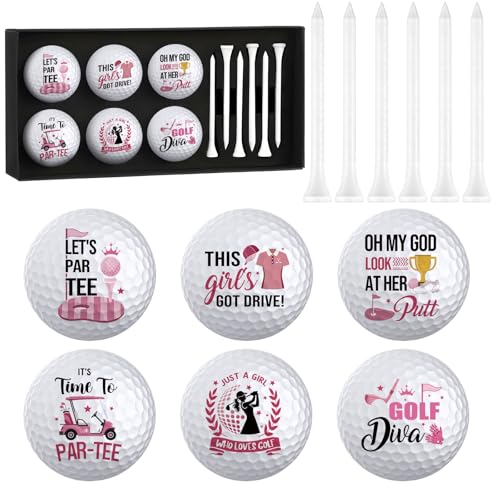 Piufam 6Pcs Pink Funny Golf Balls Set For Women