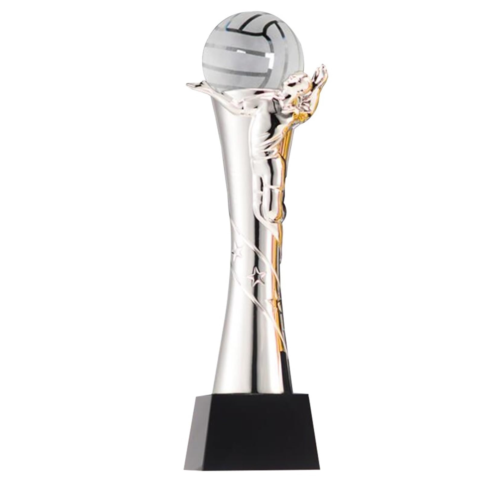 Trofeo De Voleibol para El Segundo Y Tercer Puesto del Torneo, Premio para Equipos Y Jugadores, Recuerdo Deportivo. La Base Se Puede Grabar.(Silver)