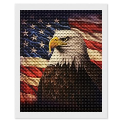 Kit peinture diamant drapeau et aigle pour un moment relaxant et serein chez soi