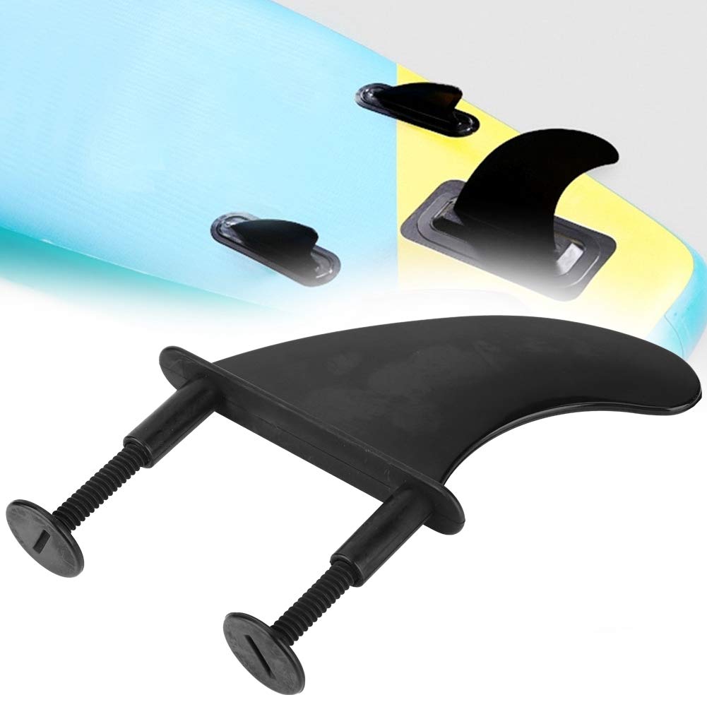 Surfboard Fins, 3Pcs Portable Plastic Surfboard Surf Fin Surfing Accessory Replacement Black (Fin width 117* height 116mm)