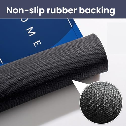 Image of MAXOSHINE PVC Bathroom Mats Anti Slip | Water Absorbent Bath Floor Mat | Quick Dry Anti Skid Bathroom Mats for Home | Door Mat for Wet Area 40x60 CM (Home Blue)