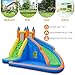 OLAKIDS Inflatable Water Slide, Kids Bounce House with Slide Climbing Wall Splash Pool, Outdoor Jumping Castle Inflatable Obstacle Course for Backyard with Carrying Bag Repairing Kit Stakes