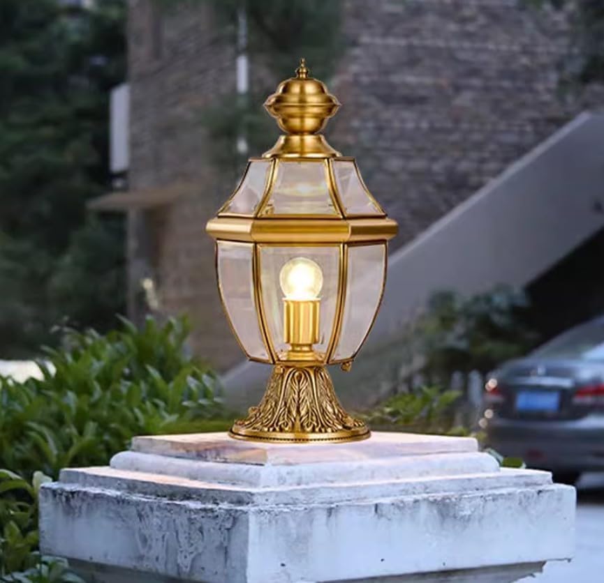 CITRA Retro Pillar Light Brass Gate Lamp E27 Lantern Post E27