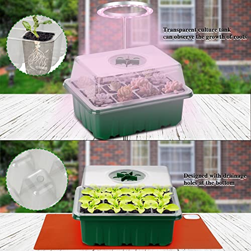 10 Pack Seed Starter Trays Seedling Tray, 120 Cells Humidity Adjustable Seed Starter Kit with Dome & Base, Greenhouse Germination Grow Trays Mini Propagator for Seeds Growing Starting - Image 5