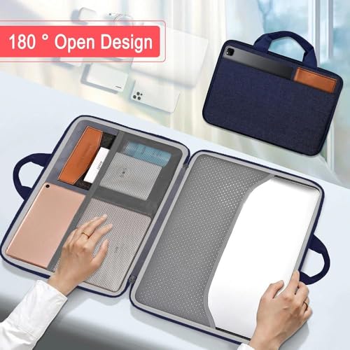 Image of Hseok Laptop Case 13.3-14 Inch Sleeve,TSA Shockproof Computer Handbag,Compatible with MacBook Neo /Pro 14 M5 /M4 /M3 /M2 /M1,All Models 13.3 inch MacBook Air /Pro,XPS 13 /14,Most 13-14 Notebooks,Blue