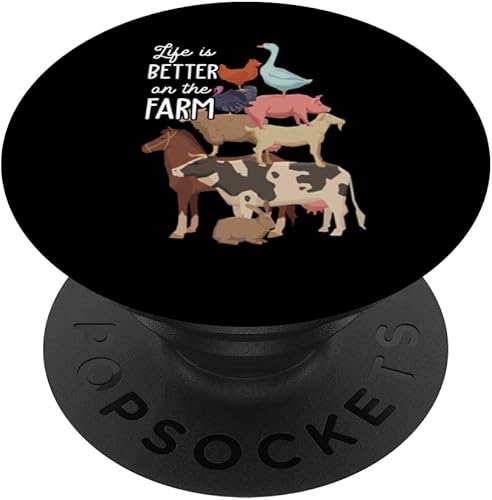 Life is better on the Farm Cute Animals Country Farmer PopSockets Swappable PopGrip