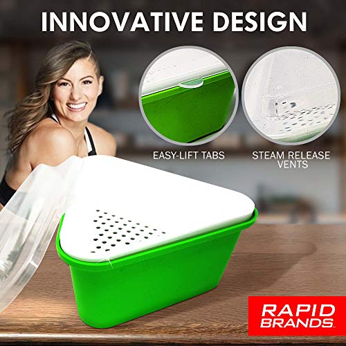 Jen Widerstrom Rapid Veggie Steamer | Microwave Fresh & Frozen Vegetables in Less Than 4 Minutes | Perfect for Dorm, Small Kitchen, or Office | Dishwasher-Safe, Microwaveable, BPA-Free
