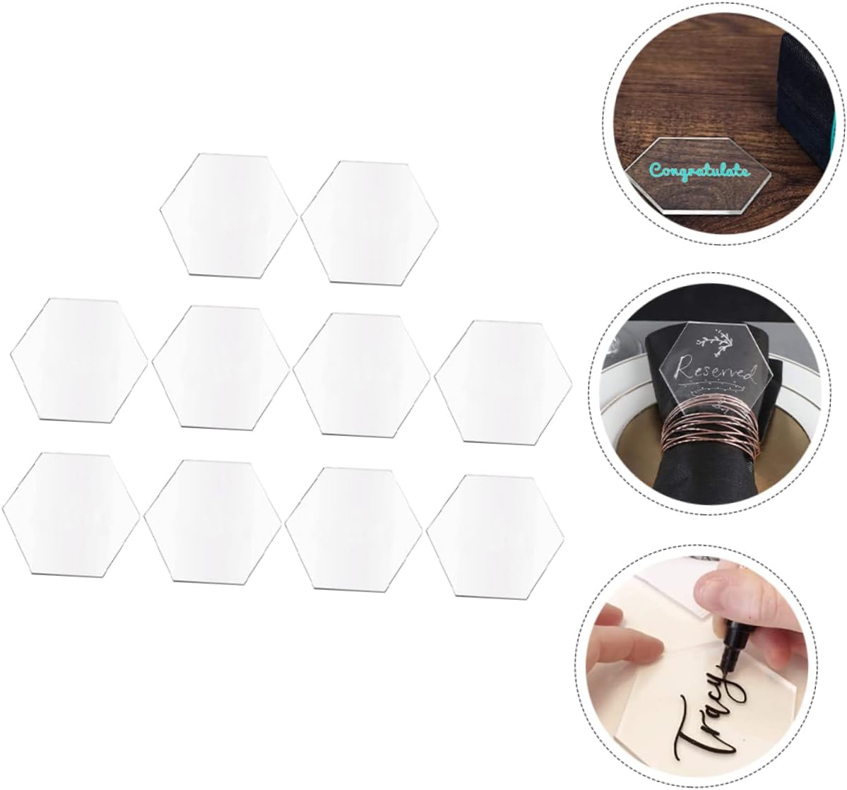 IWOWHERO 10Pcs Multi Function Clear Acrylic Cards for DIY Art Tools for Home Decoration Smooth Edges Lightweight for Boys and Playroom Activities