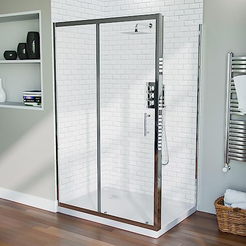 Shower 1200mm Sliding Door with 760 mm Frameless Glass Side Panel Screen