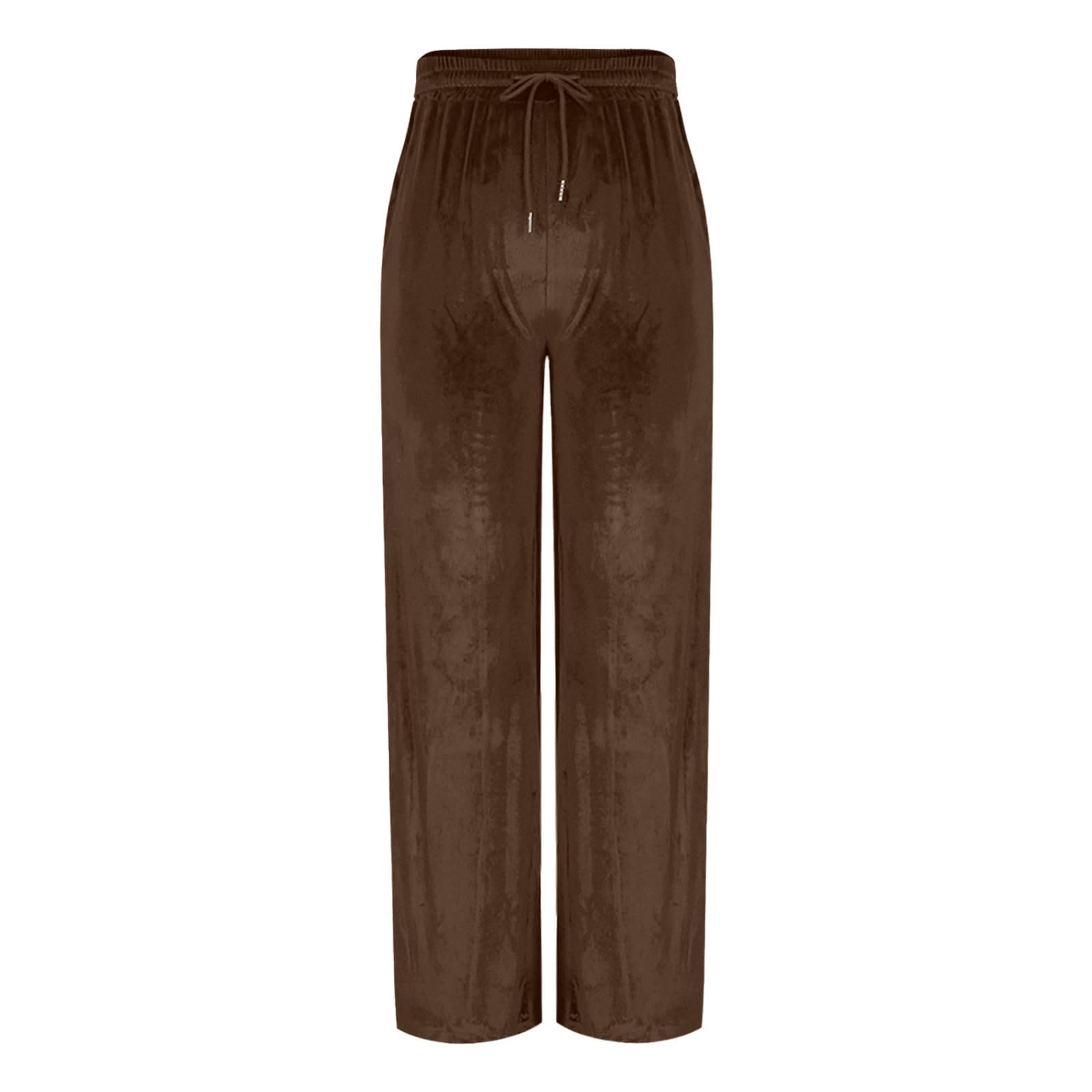 Pantalon en Velours Doré Femme Pantalons De Sport Taille Elastique Pants Automne Hiver Respirant Décontracté Femmes Pantalon avec Poches Sweatpants Fluide Femme Couleur Unie Pantalons Fitness