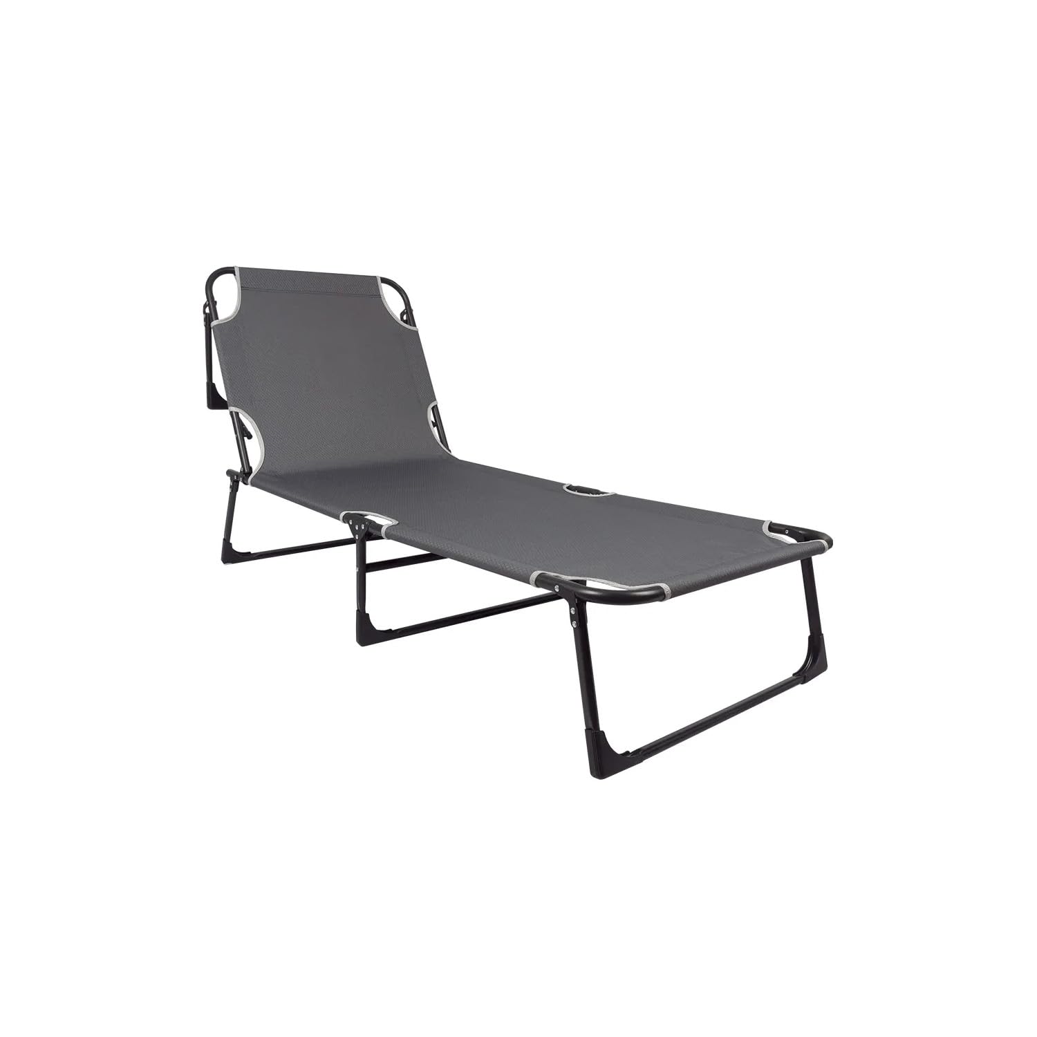 Avilia Lettino Prendisole con schienale e cuscino da Giardino - Sedia Prendisole ergonomica - 173 x 56 cm -Grigio