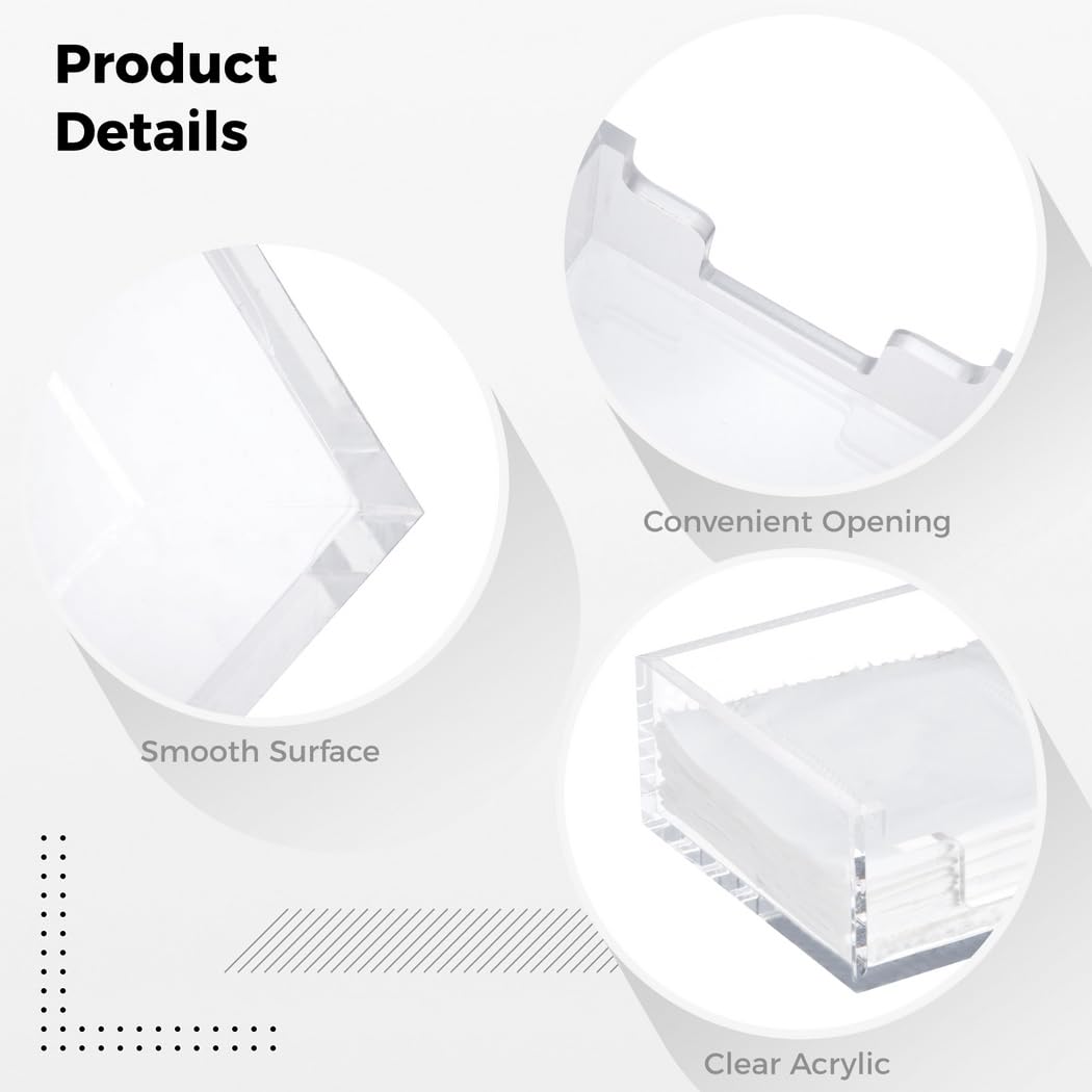 Servilletero acrílico de 4 x 4 pulgadas para mesa, 4 servilleteros de cóctel, dispensador de servilletas transparente, soporte cuadrado de papel para cocina, baño, restaurante, bar