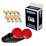 Rauschmaß: 0,1 dB Quad Monoblock LNB 0,1dB LNC HB-DIGITAL Set 4 Teilnehmer Direkt 2 Sat Astra 19,2° Hotbird 13° Full HD TV 3D Ultra HD 4K + 8 x F-Stecker vergoldet GRATIS dazu