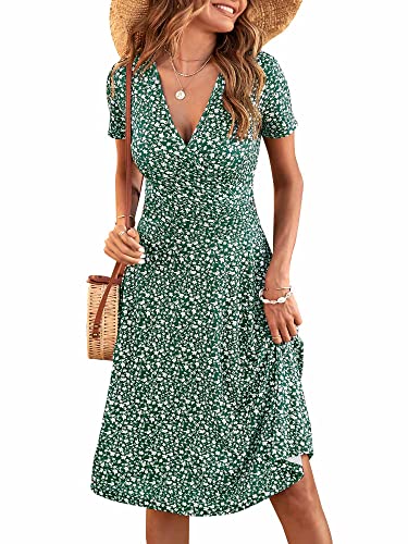 リムアームComfortable summer dress MSBASIC Sundresses for Women 2026 Casual Beach Wrap Floral Dress V