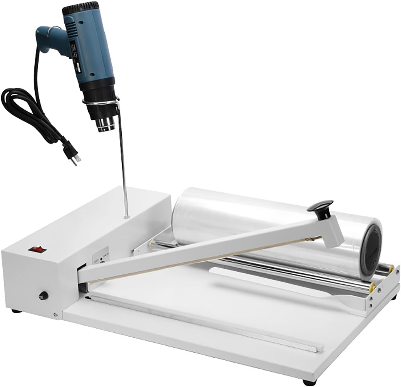 AYCDL Shrink Wrapping Machine,Shrink Wrap Sealer Laminating Machine W/1800W Heat Gun,9 Levels Temperature Adjustment,Suitable for PVC Film,POF Film,Etc.,Sealing Length30cm